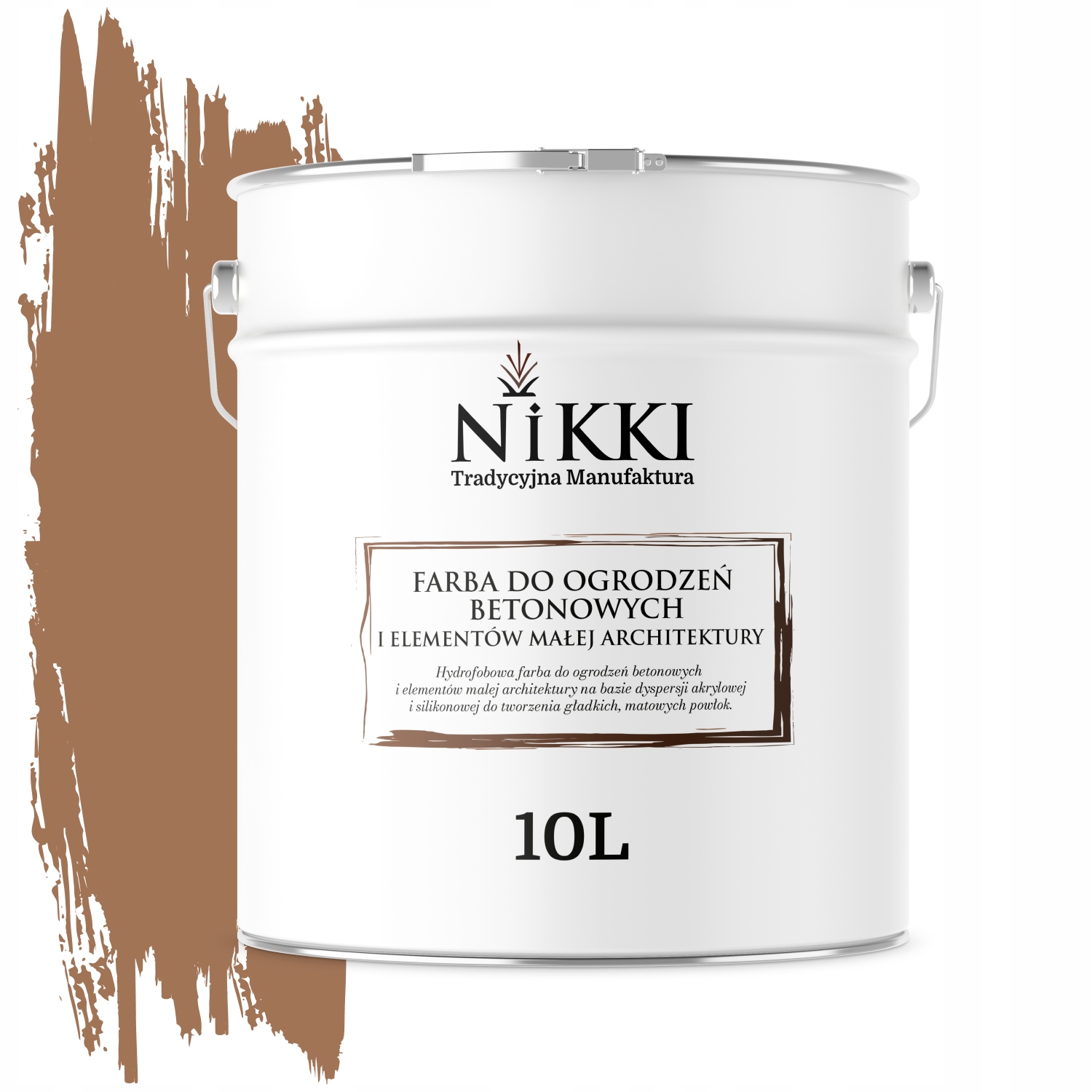 Farba Na Maľovanie Plotov 10 L Betónových Kvetináčov Hnedá Teplá F576