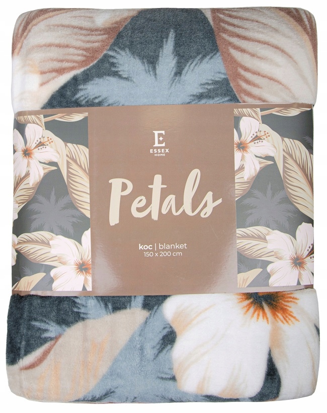 

Miękki koc zielony 150x200 cm w beżowe kwiaty