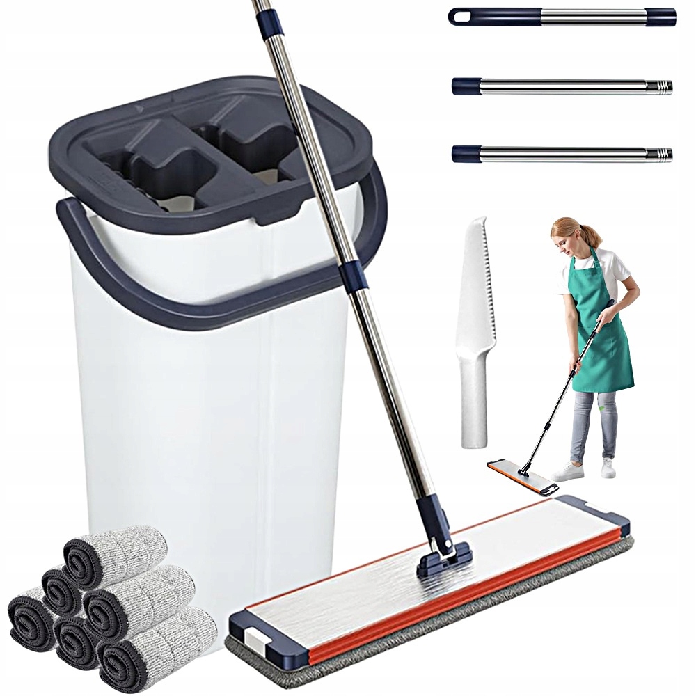 Levně Plochý Mop 360° Otočný Pro Těžko Přístupná Místa Utěrky