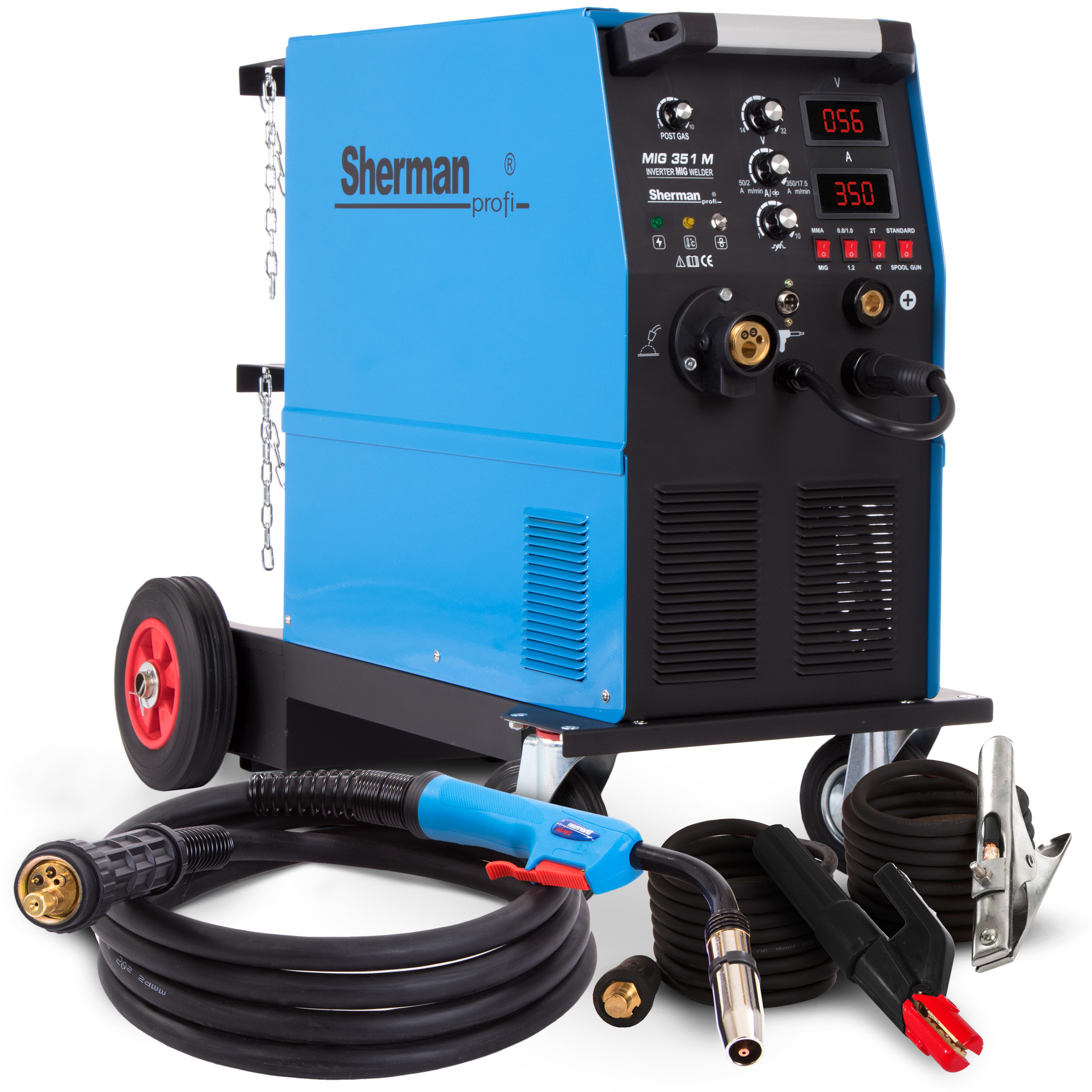 Poloautomatický Svařovací Stroj Sherman Mig 351 M 4R Mag Mma 400V 350A 4X4 Igbt