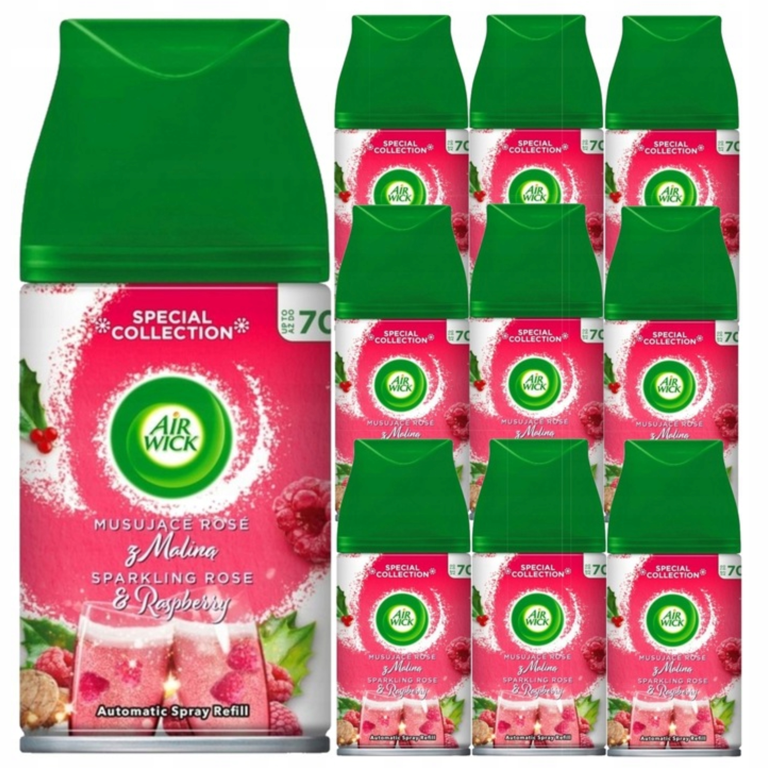 Levně Air Wick Vložky Do Osvěžovače Vzduchu Šumivé Rosè s Malinou 10X 250ML