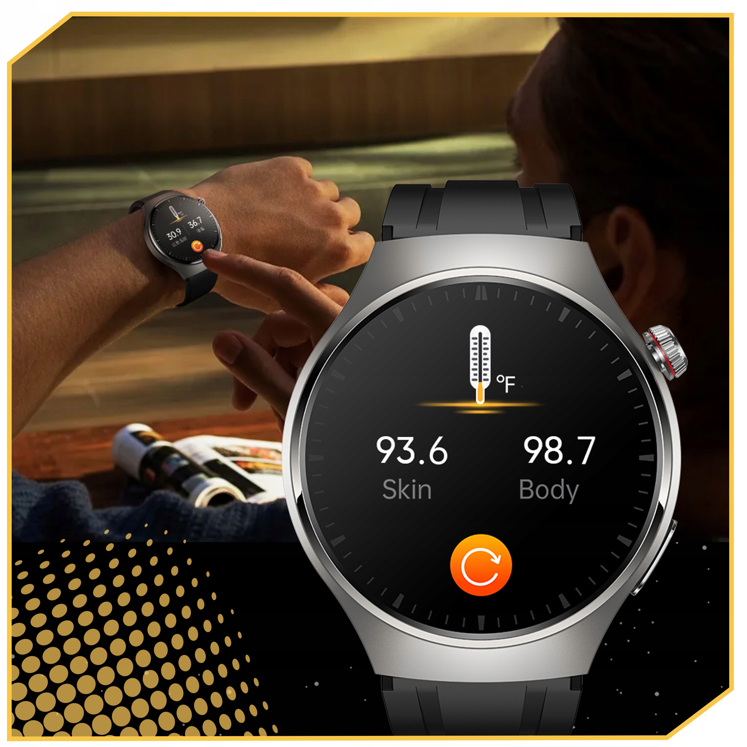 SMARTWATCH ZEGAREK MĘSKI MENU PL Z EKG POMIAR CUKRU PULS CIŚNIENIE ROZMOWY Kompatybilność systemowa Android iOS Windows Phone