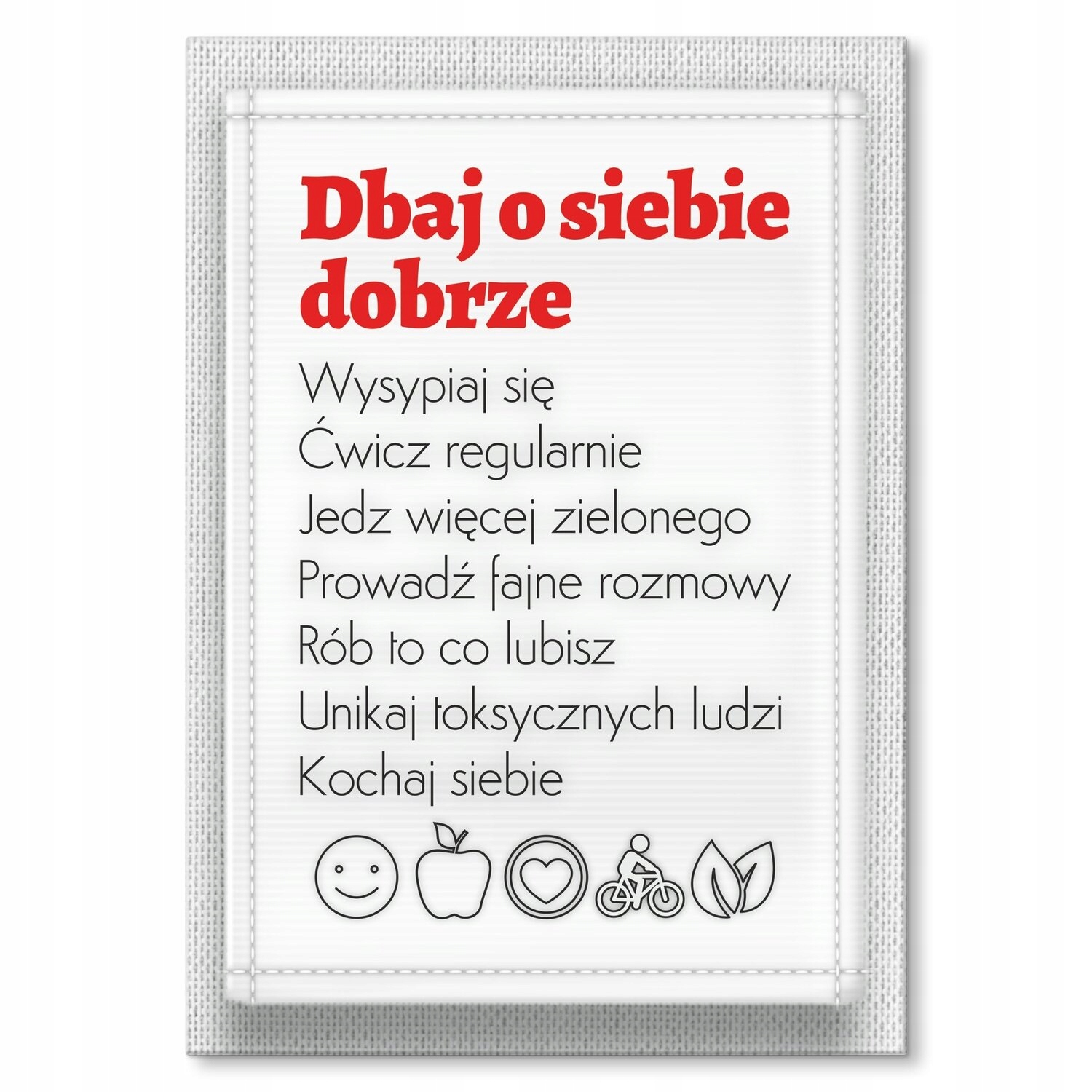 Kovový plakát Pečujte o sebe dobře Šidítko Plech 42 x 59,4 cm Dárek