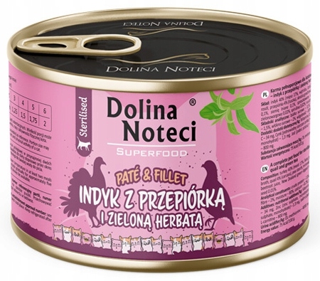 Levně 6 x Dolina Noteci Superfood vlhké krmivo pro kočky po sterilizaci krůta 185 g