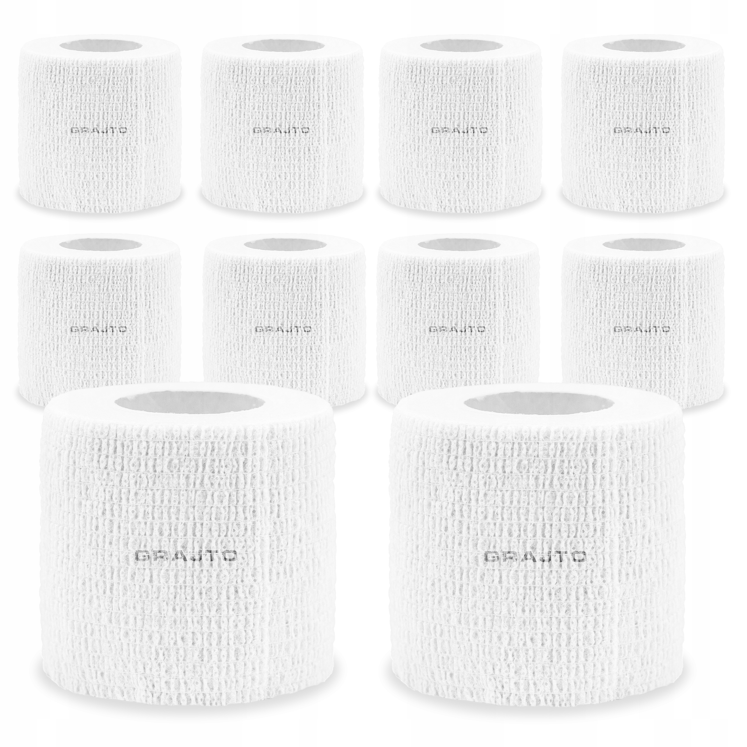 10x Bandaż Kohezyjny Samoprzylepny Elastyczny Taśma Do Getr Biały 5cmx4,5m