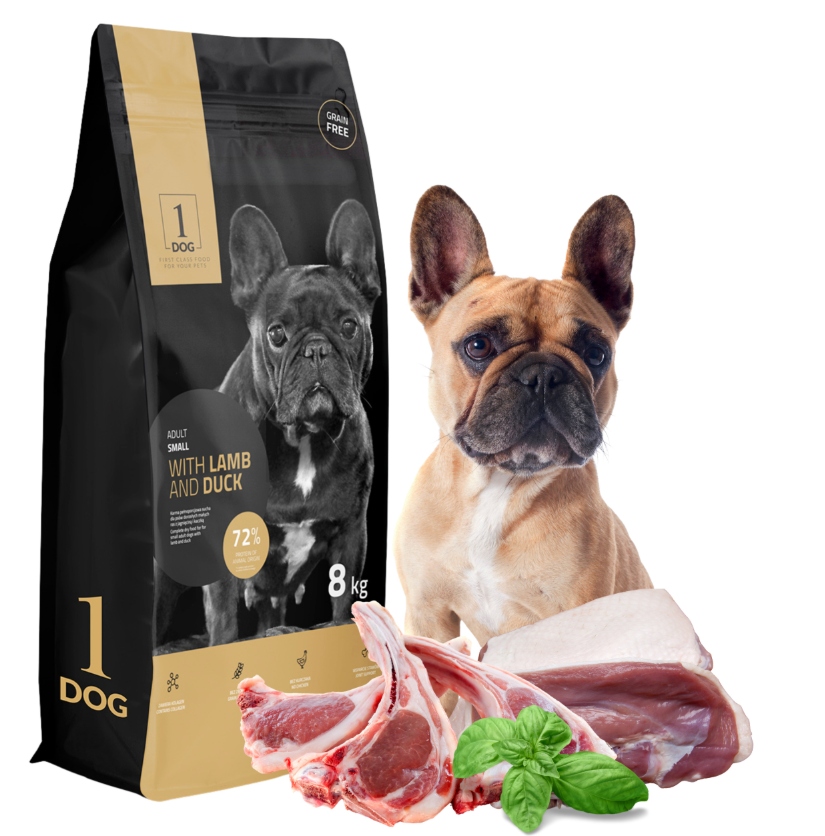 Sucha karma dla psa z Jagnięciną kaczką dla małych ras 8 kg 1DOG bez zbóż