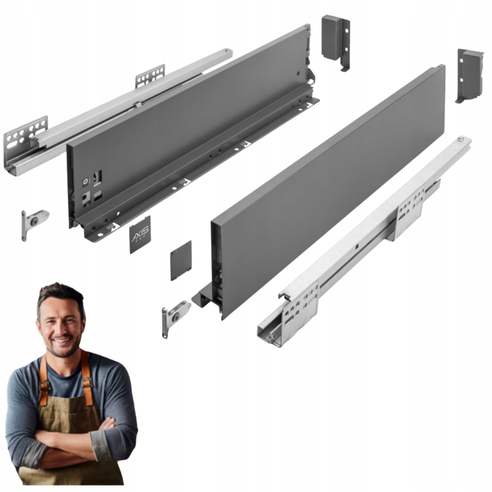 Šuplík Gtv Axis Pro 250 mm antracit velmi vysoká H-199