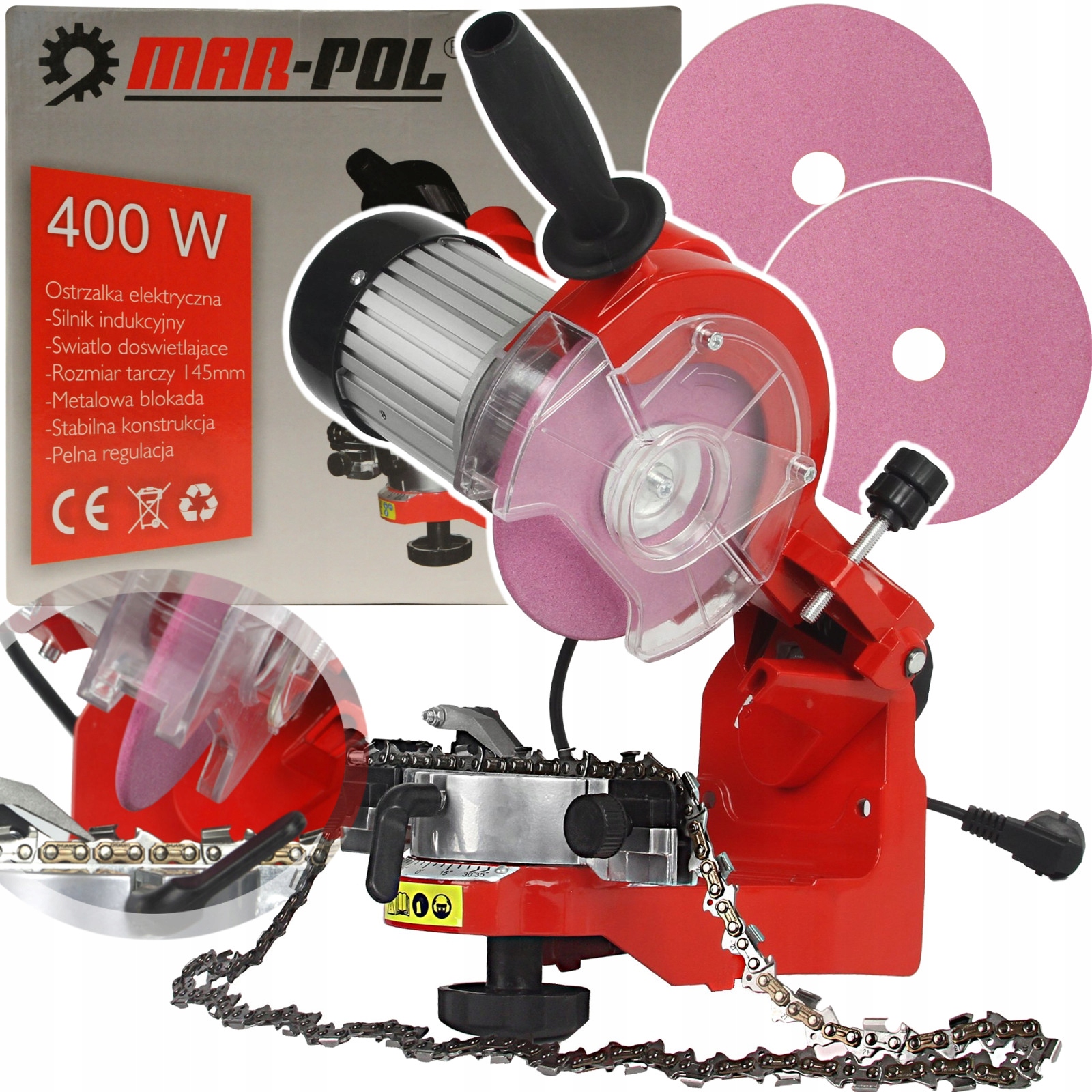 

Elektryczna Ostrzałka Łańcucha Pił 2 Tarcze 145mm