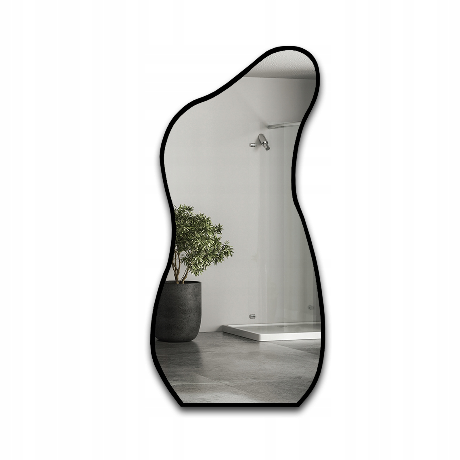 Zrcadlo dekorativní zrcadlo Angelit v černém rámu 51X110, nástěnné