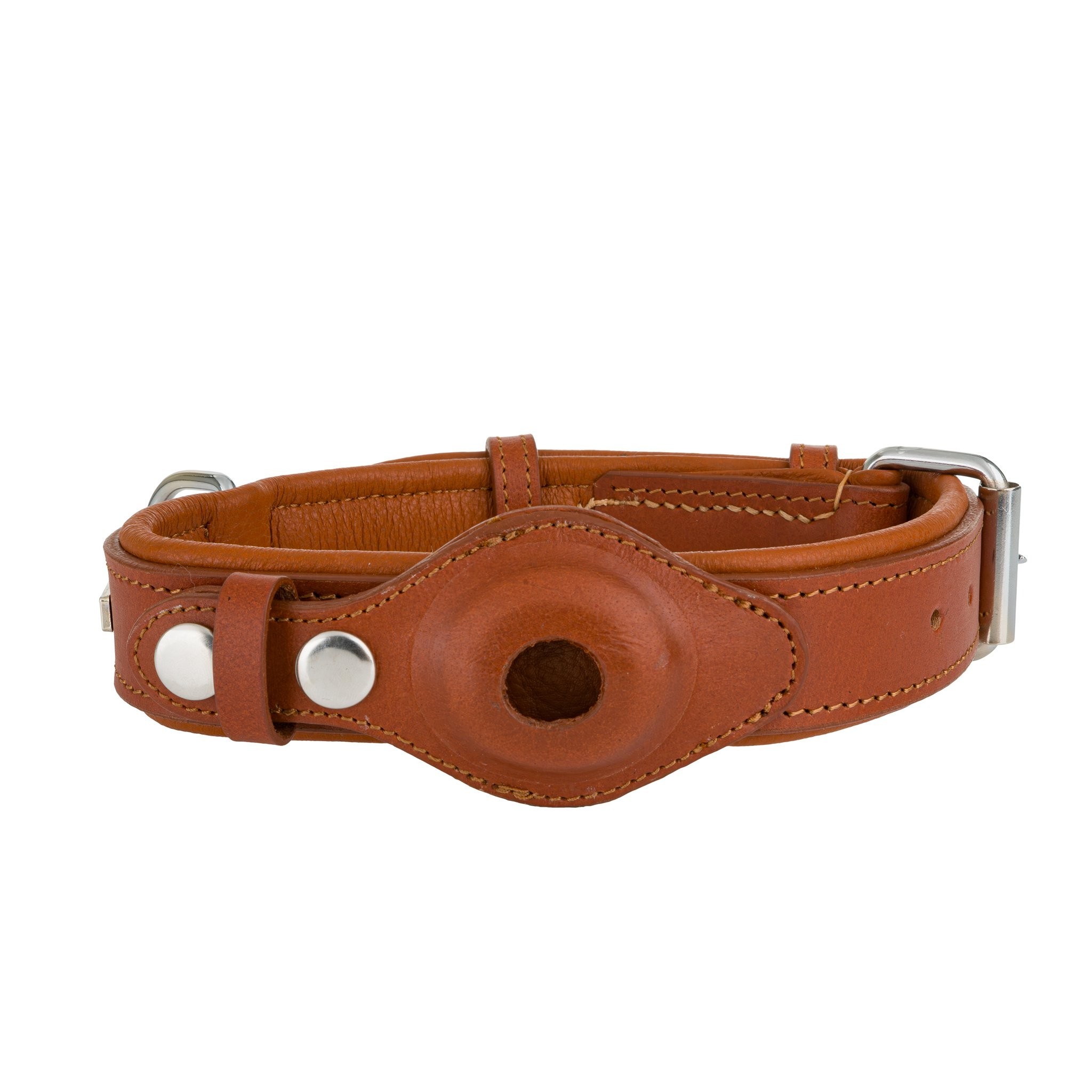 Kožený obojek M 37-44 cm/35 mm, hnědý