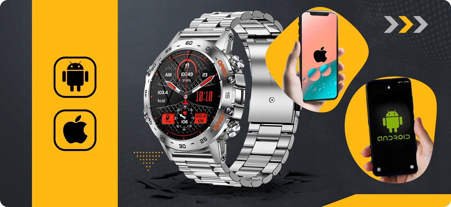SMARTWATCH ZEGAREK MĘSKI MENU PL ROZMOWY SMART WATCH WODOODPORNY + GRATIS Transmisja danych brak