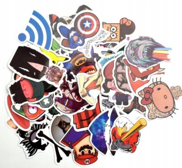 NAKLEJKI STICKER DC MARVEL BATMAN IRON MAN 20 SZT Długość 111111 mm