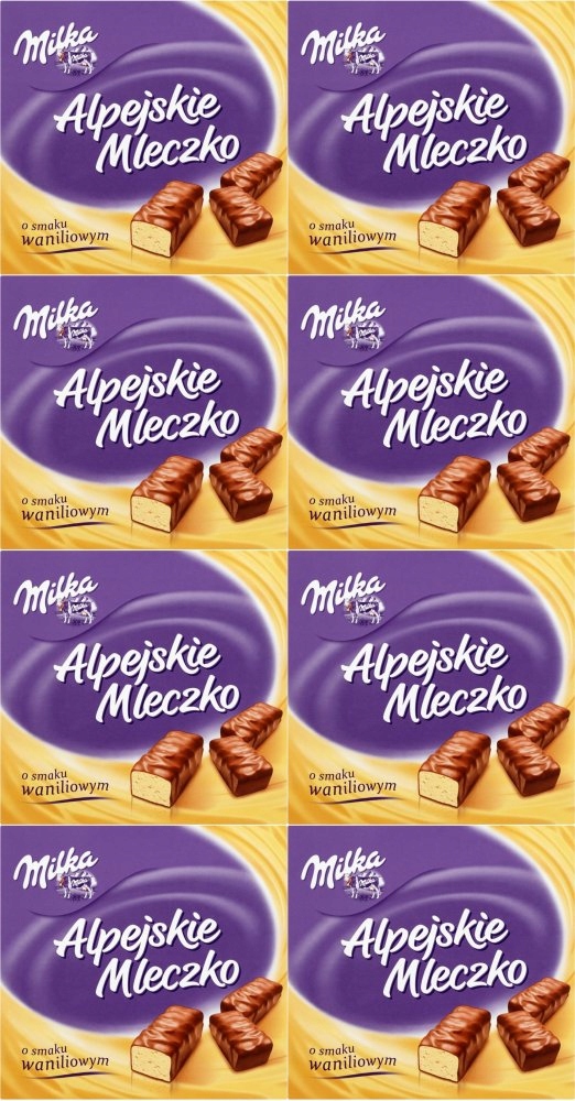Milka Alpejskie Mleczko Pianka o smaku waniliowym 330 g x8