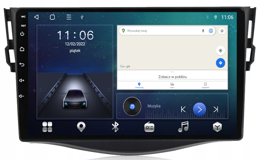 Rádio Gps Android Toyota RAV4 2006-2012 Carplay Wifi Usb 64GB Modem Sim