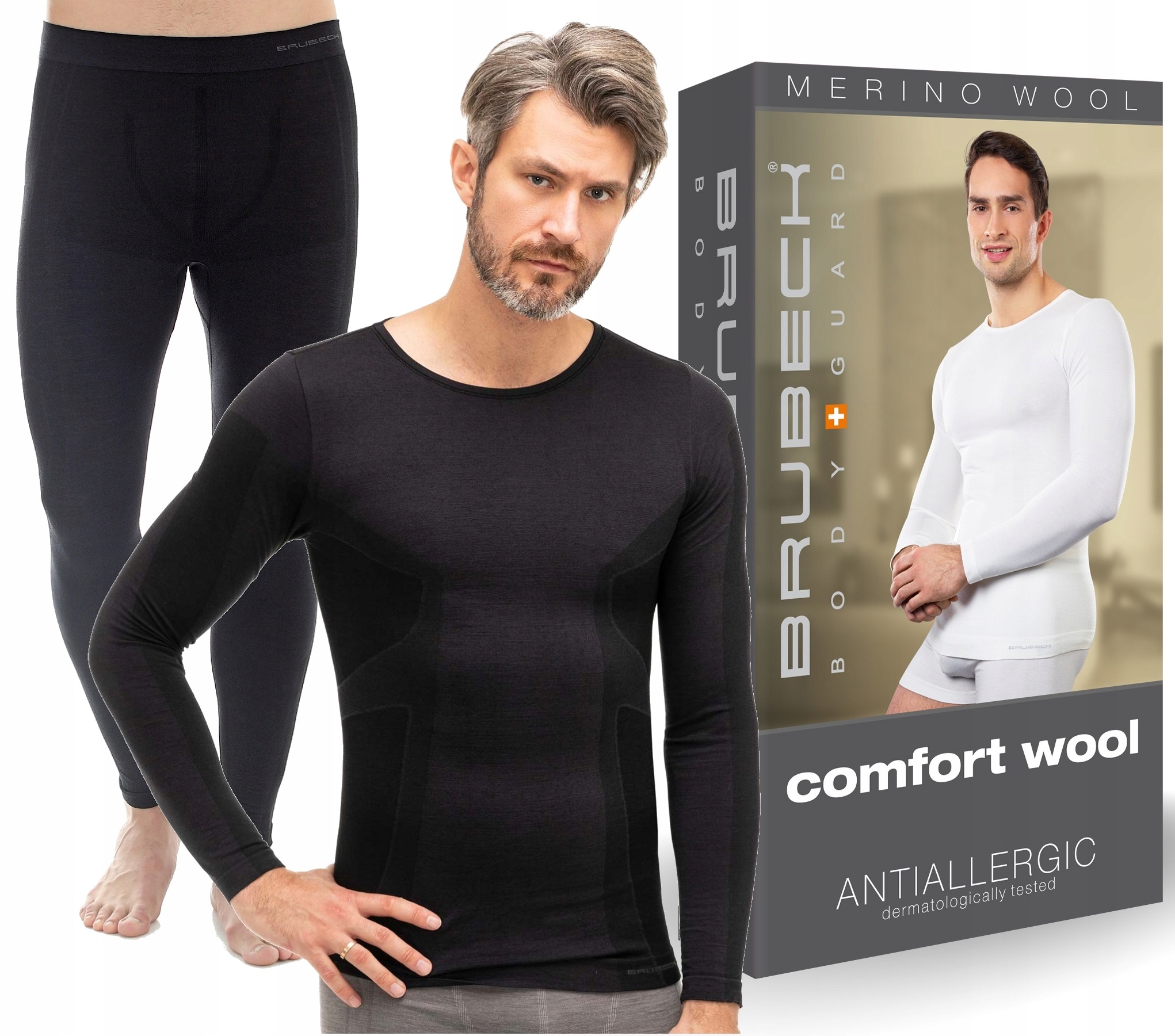 Bielizna Termoaktywna Oddychając Cienka Do Turystyki Trekkingu Brubeck Wool