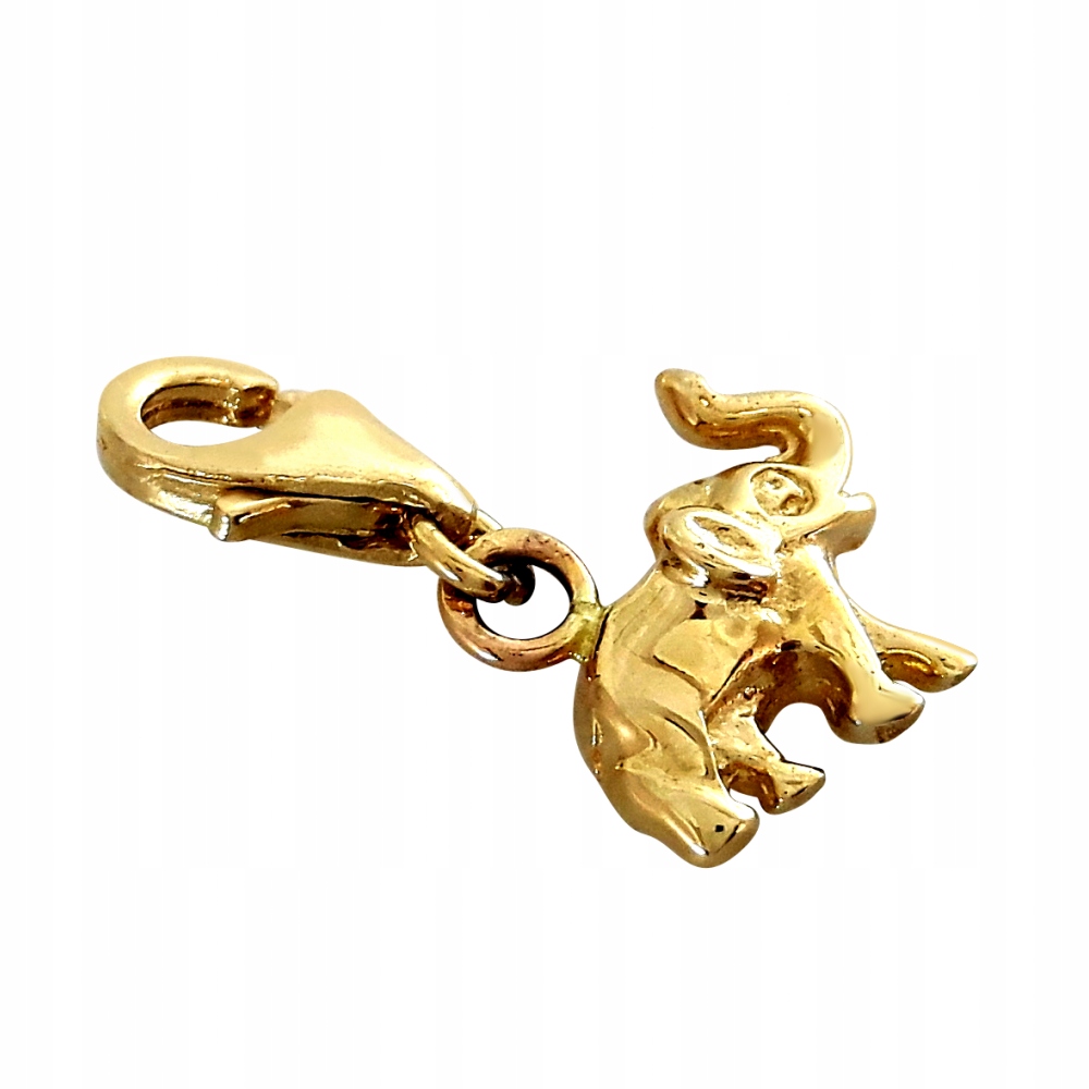 CHARMS SŁONIK SŁOŃ TRĄBA NA SZCZĘŚCIE ZŁOTO 333 Marka Deem