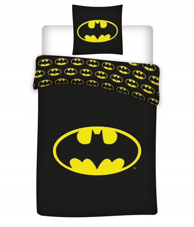 

140X200 Pościel Dwustronna Batman Czarna Logo