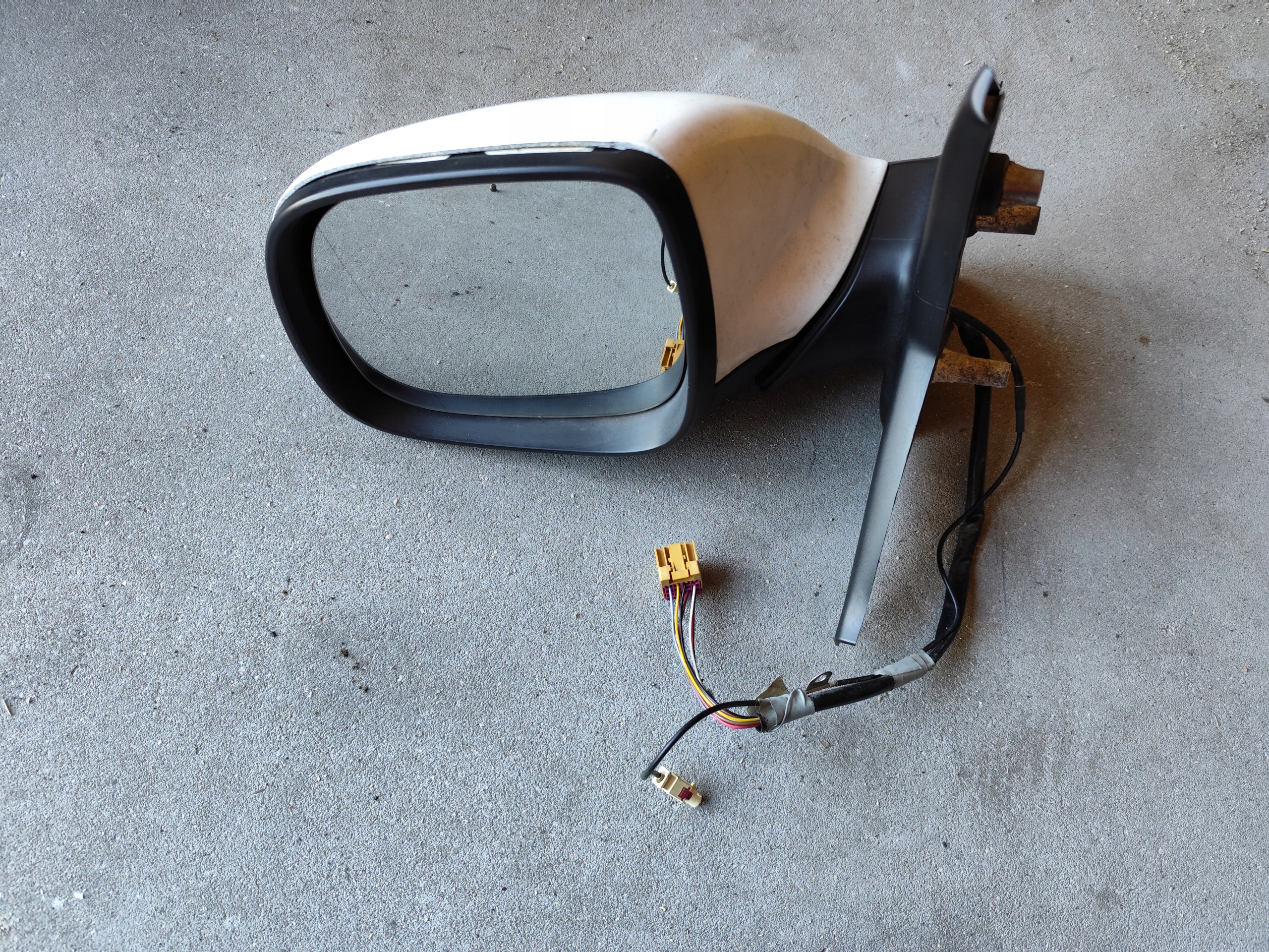 mirror VW T5 LIFT left driver´s 9 pin + aerial biale
