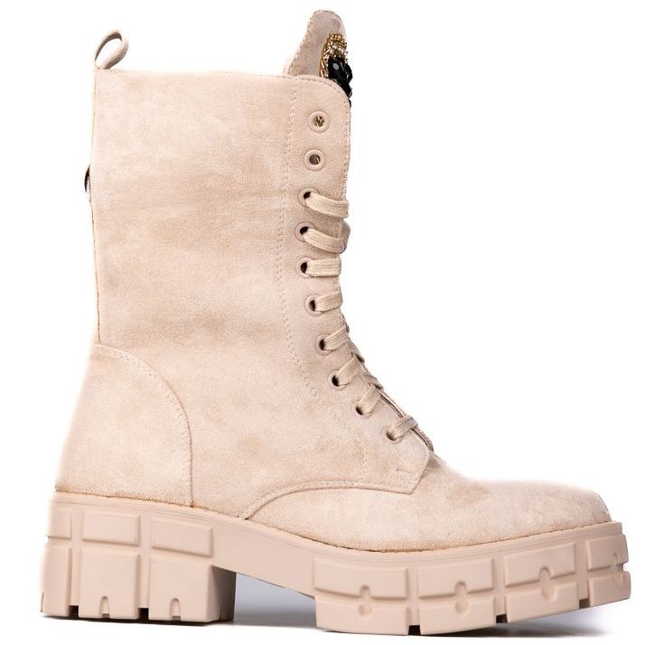 Vysoké Workery Kotníkové Boty Ozdobné Platformy Jazyk 39