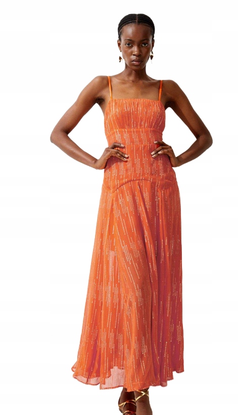 Karen Millen Šaty Oranžová Maxi 38 Y1Q
