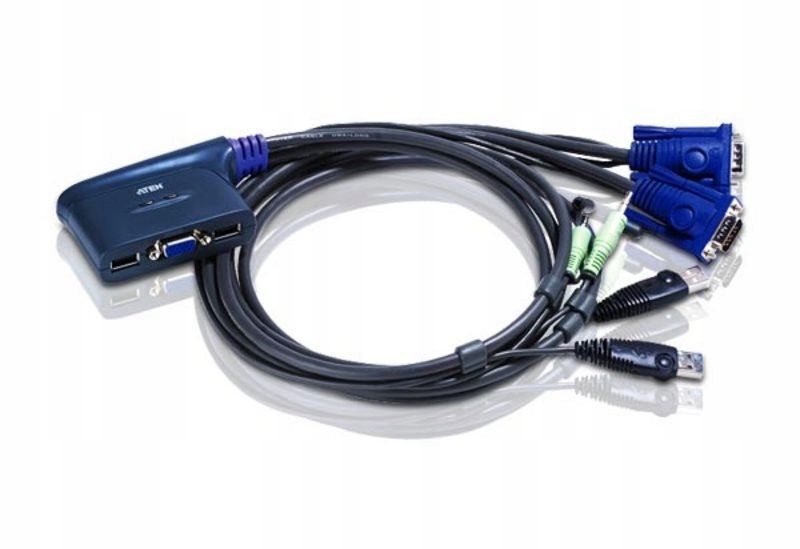Aten 2-Port USB KVM Switch przełącznik KVM Niebieski