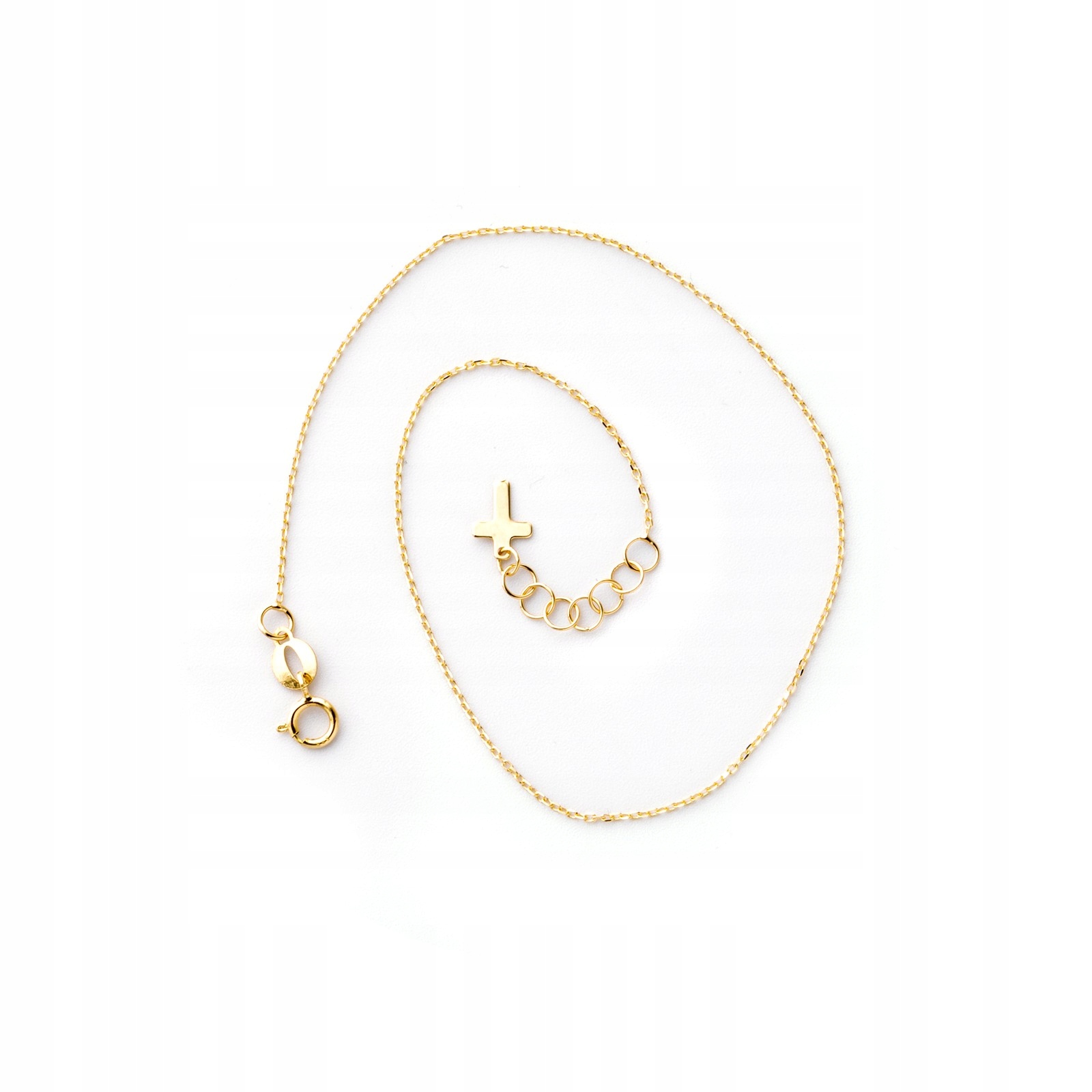 Zlatý náramek na nohu 585 Křížek