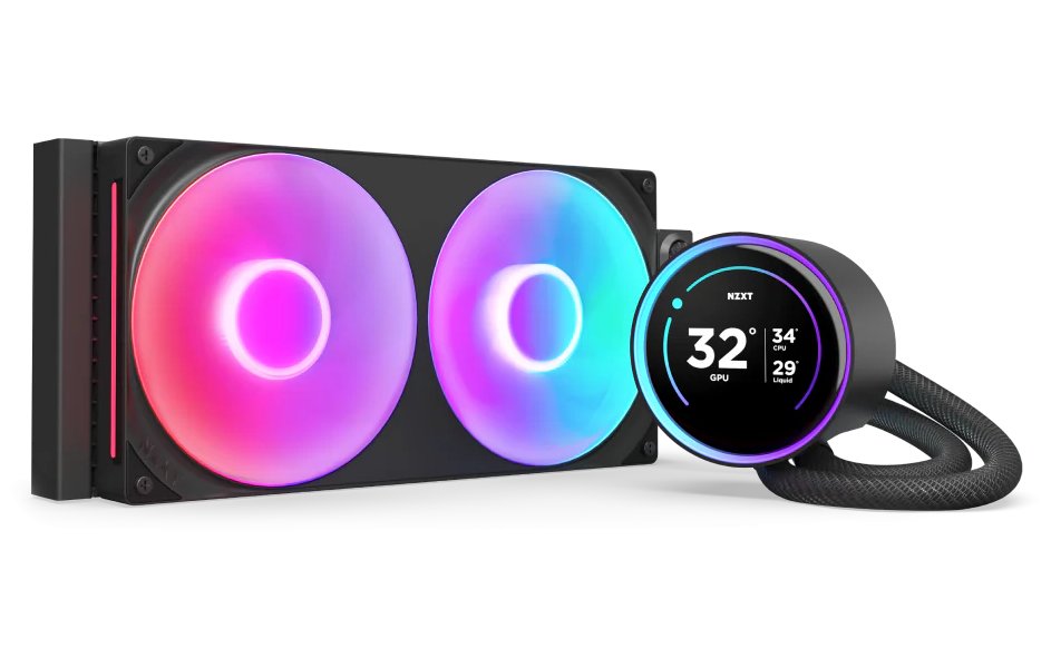Nzxt vodní chladič Kraken 280 Elite Rgb 2x140mm Rgb fan 4-pin Pwm LCD