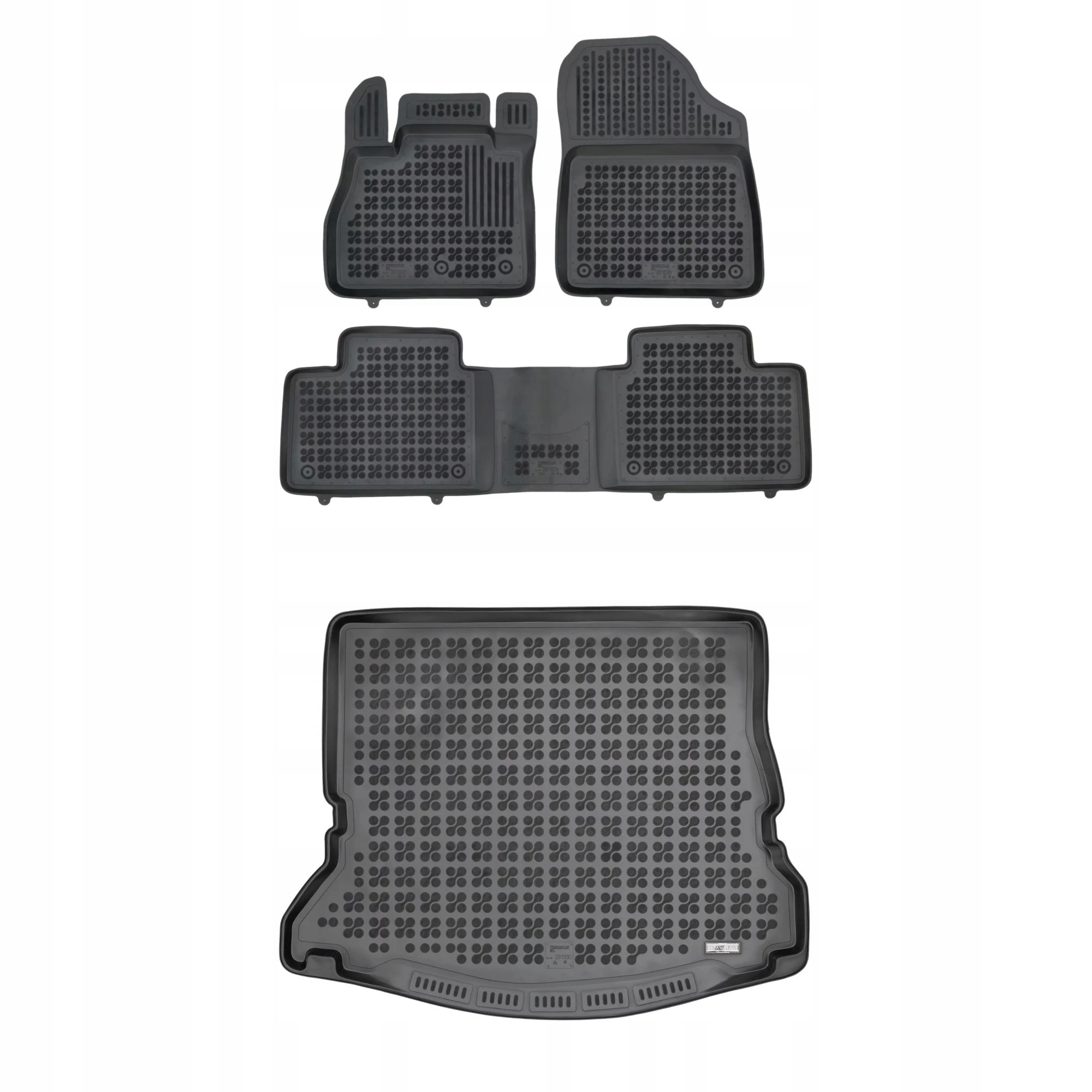 Gumová sada kobercov a rohoží pre Renault Scenic IV 2016-2020 7 osôb (zložená)