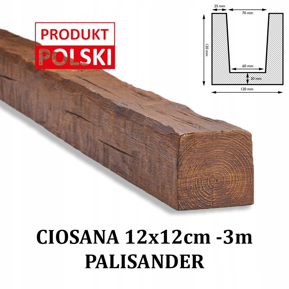 

Belka Rustykalna Ciosana Imitacja Belki 12x12 3 m