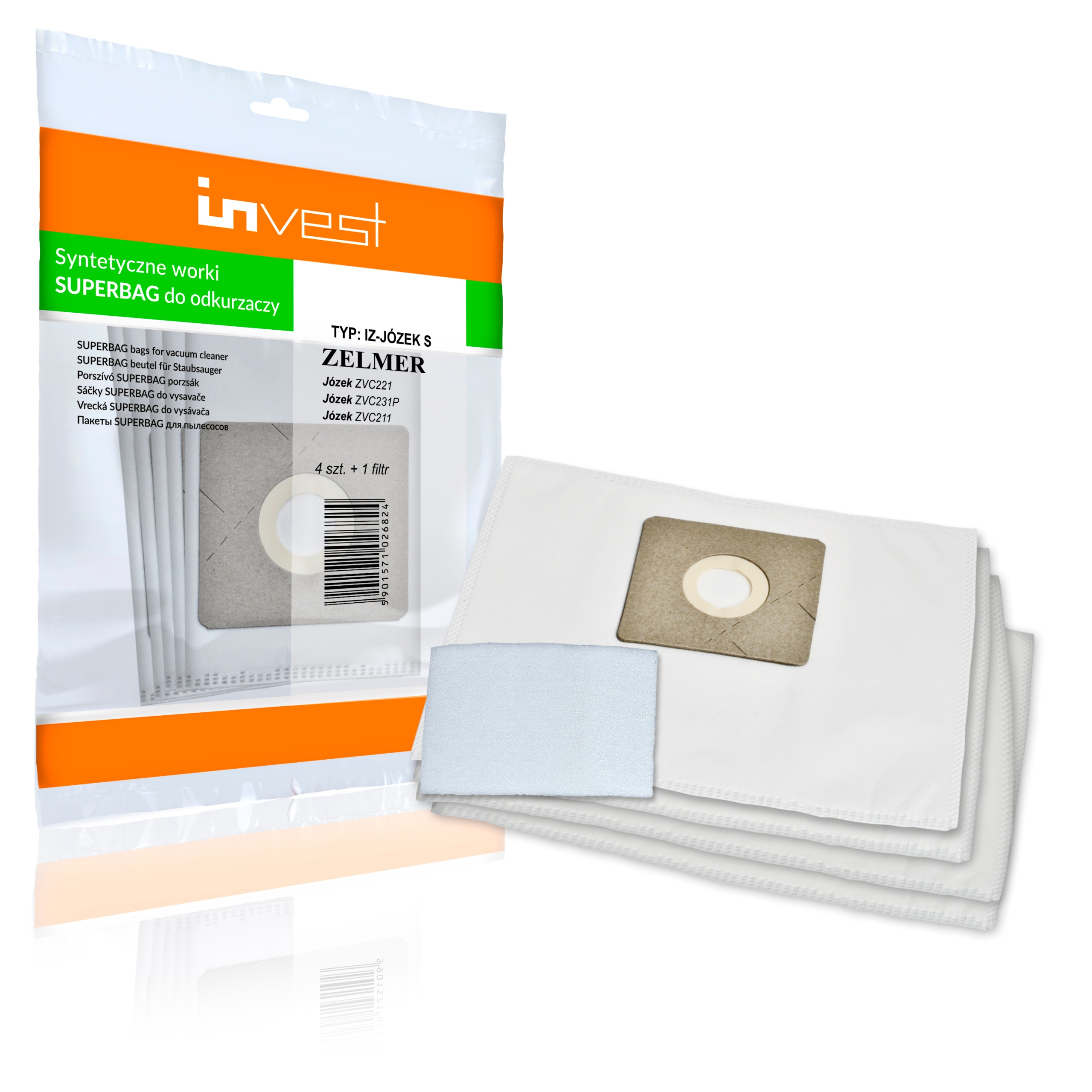 Worki do odkurzacza Zelmer Józek ZVC231P + filtr