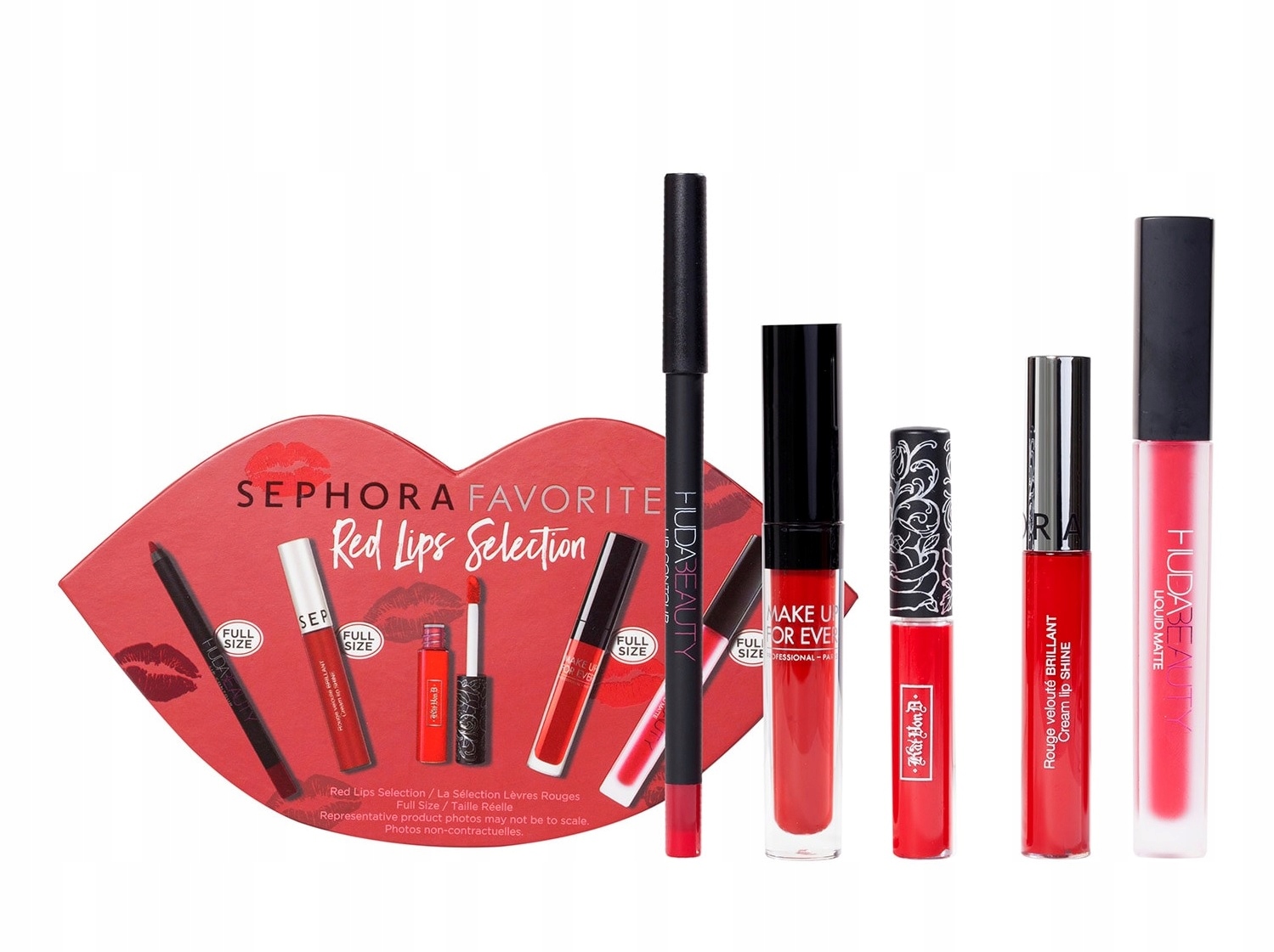 Sephora Red Set 5 Lipstick Huda Mufe Cat Von D