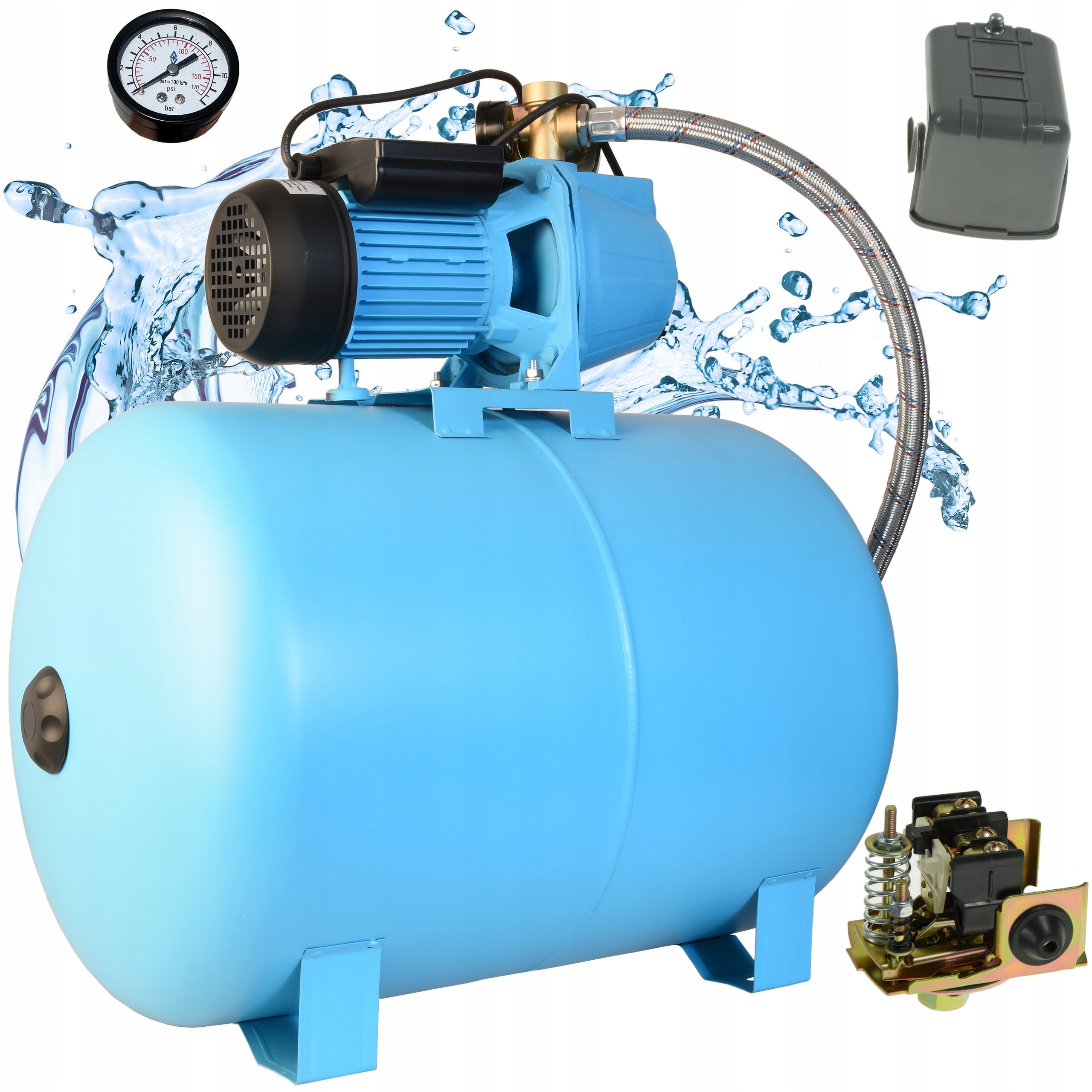 Hydrofor Na Vodu 100L Hydroforová pumpa SET60S Sada Nádrž 370 Výkonná