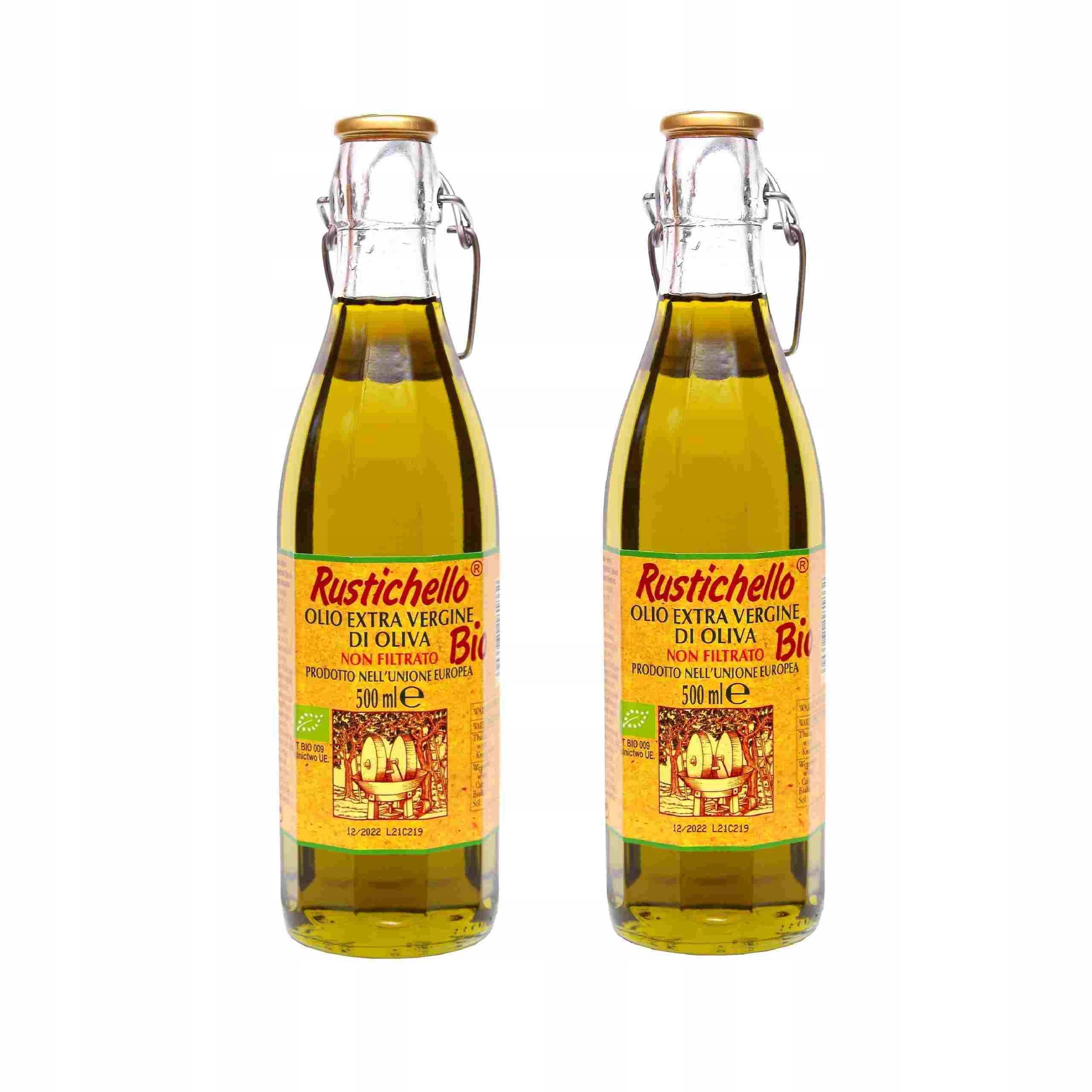 2x Oliwa Z Oliwek Extra Virgin Niefiltrowana Bio 500 ml Rustichello