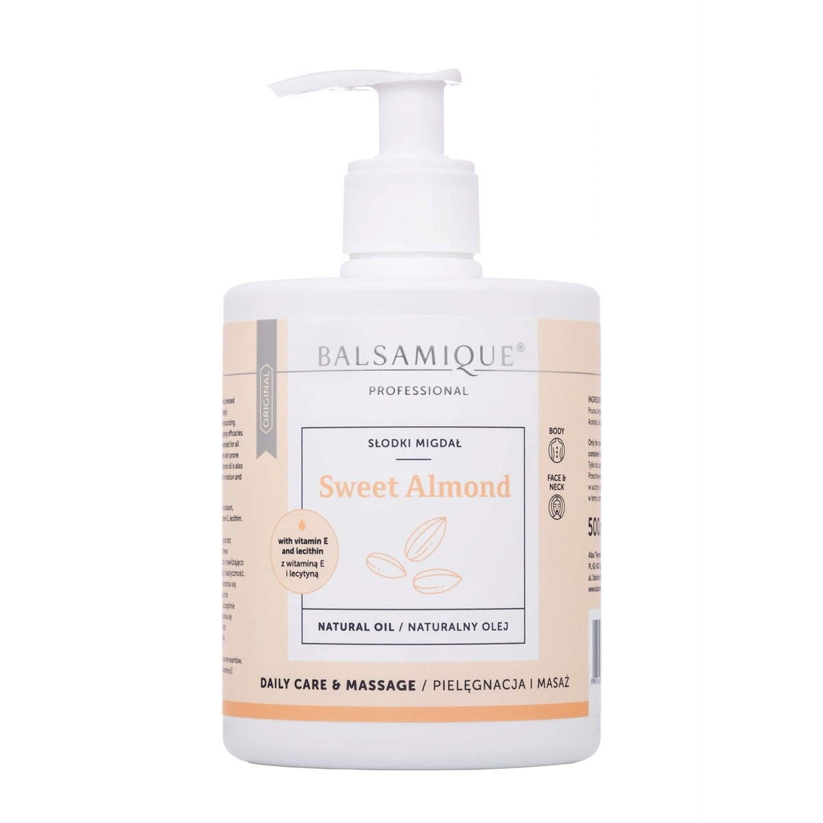 OLEJEK ZE SŁODKICH MIGDAŁÓW BALSAMIQUE OLEJ OLIWKA DO MASAŻU MIGDAŁ 500 ML