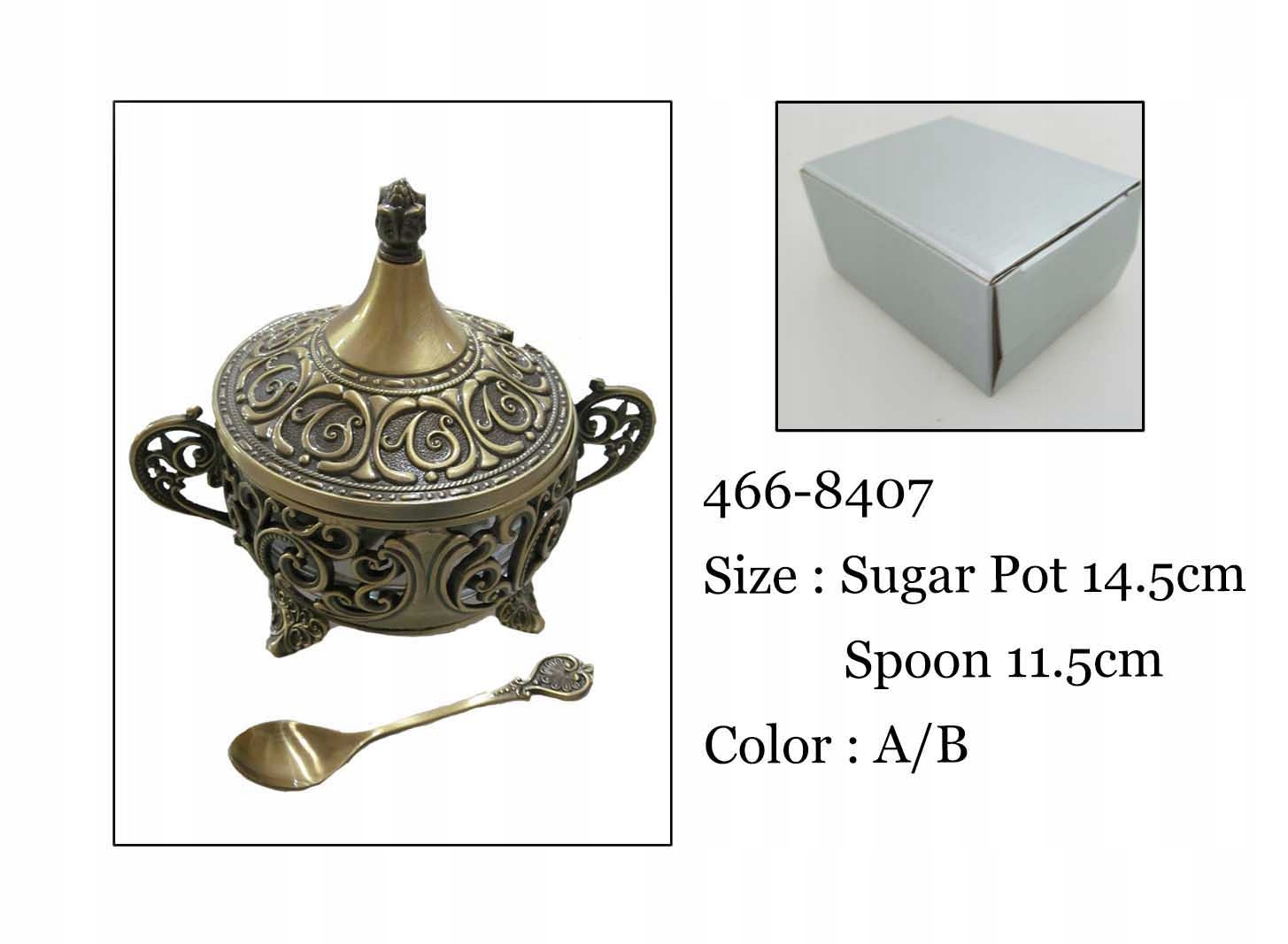 Cukřenka zlatá s pokovenou lžičkou