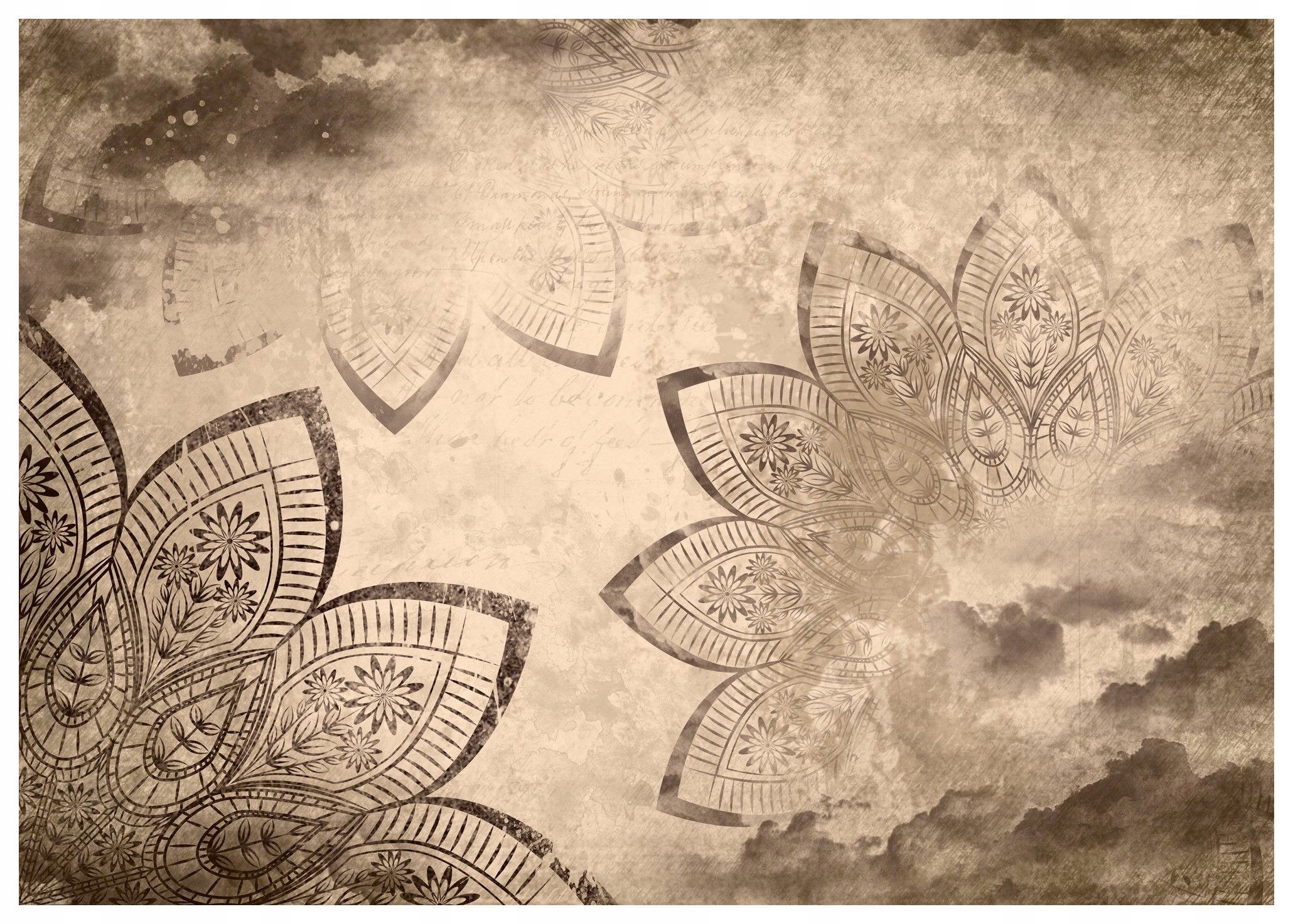 Tapeta Mandala Etnická Kvety Vinylové vzory 416x254 Pokojné odtiene lepidlo