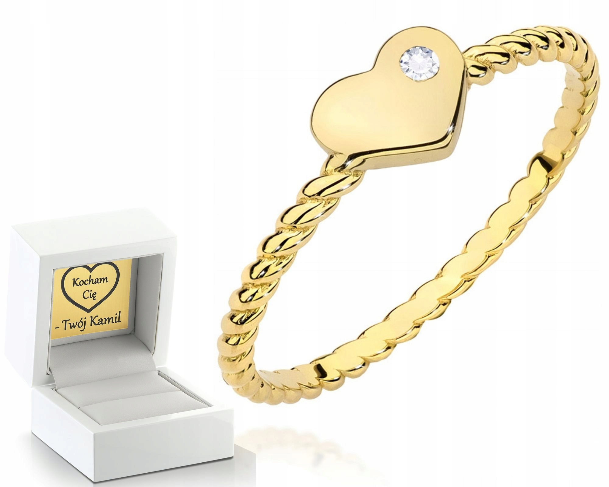 Zlatý Prstýnek Briliant Srdce Dárek K Valentýnu