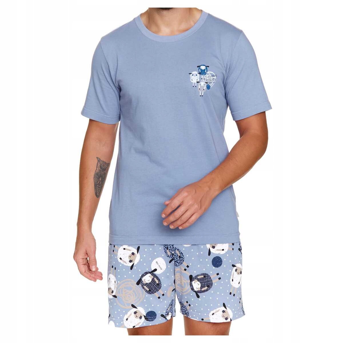 Doctornap polské bavlna pyžamo pohodlné pánské Pmb 7207 sheep ovečky 2XL