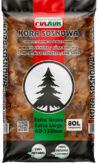 PALETA KORA SOSNOWA EKSTRA GRUBA 60-120mm 80L