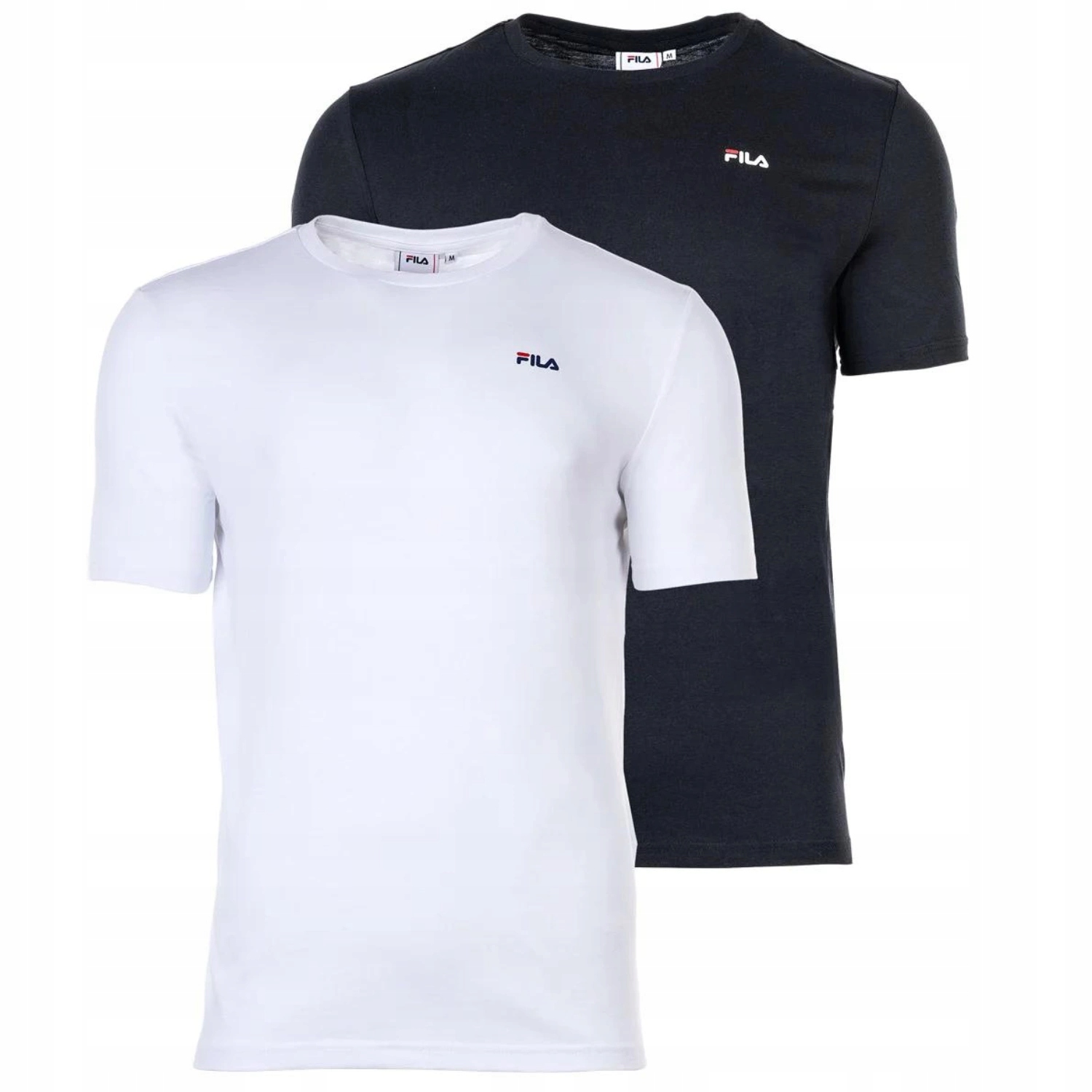 Pánske tričko FILA 2PAK biele čierne logo bavlnené dvojbalenie veľ. XL