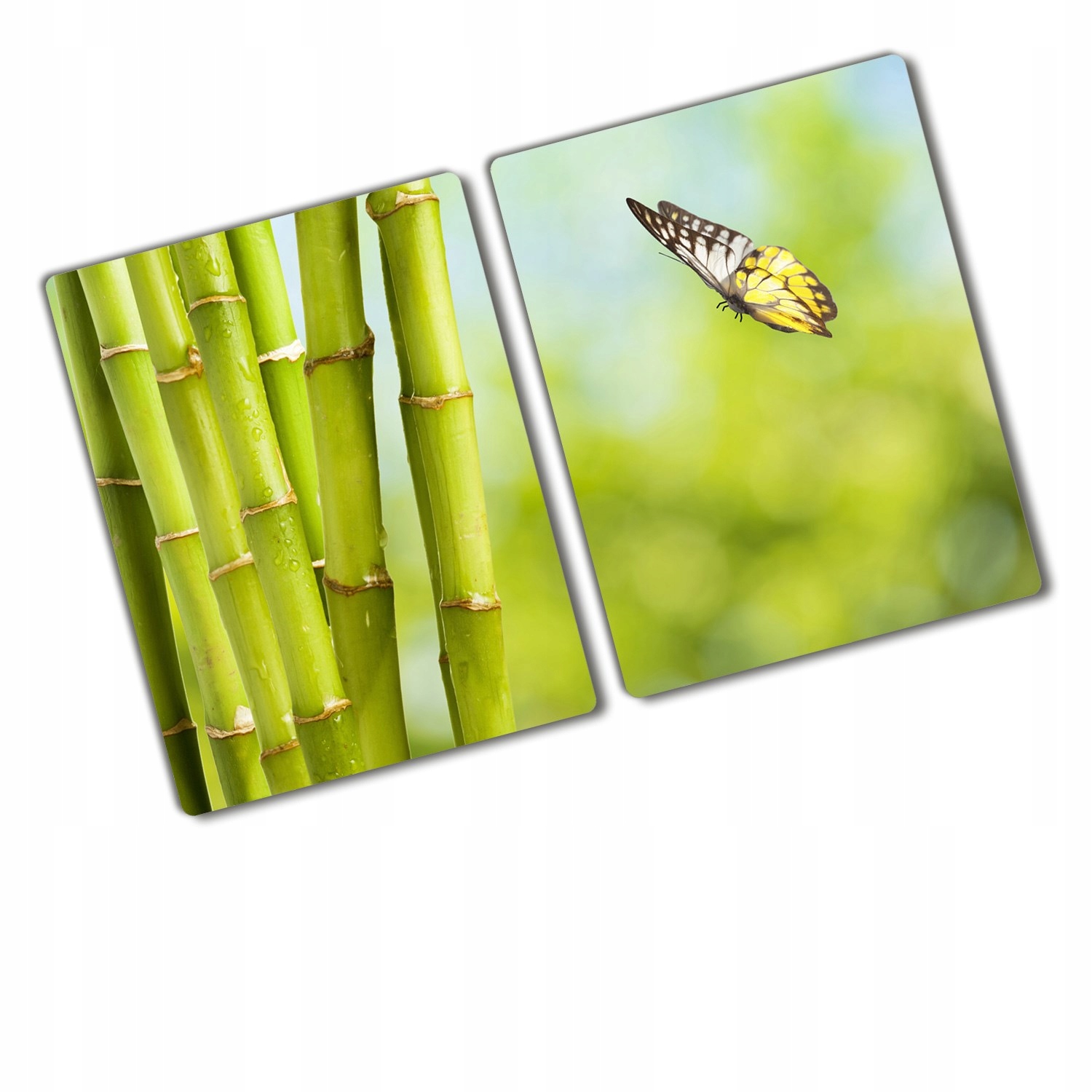 

Deska do krojenia szklana Bambus i motyl Kwiaty
