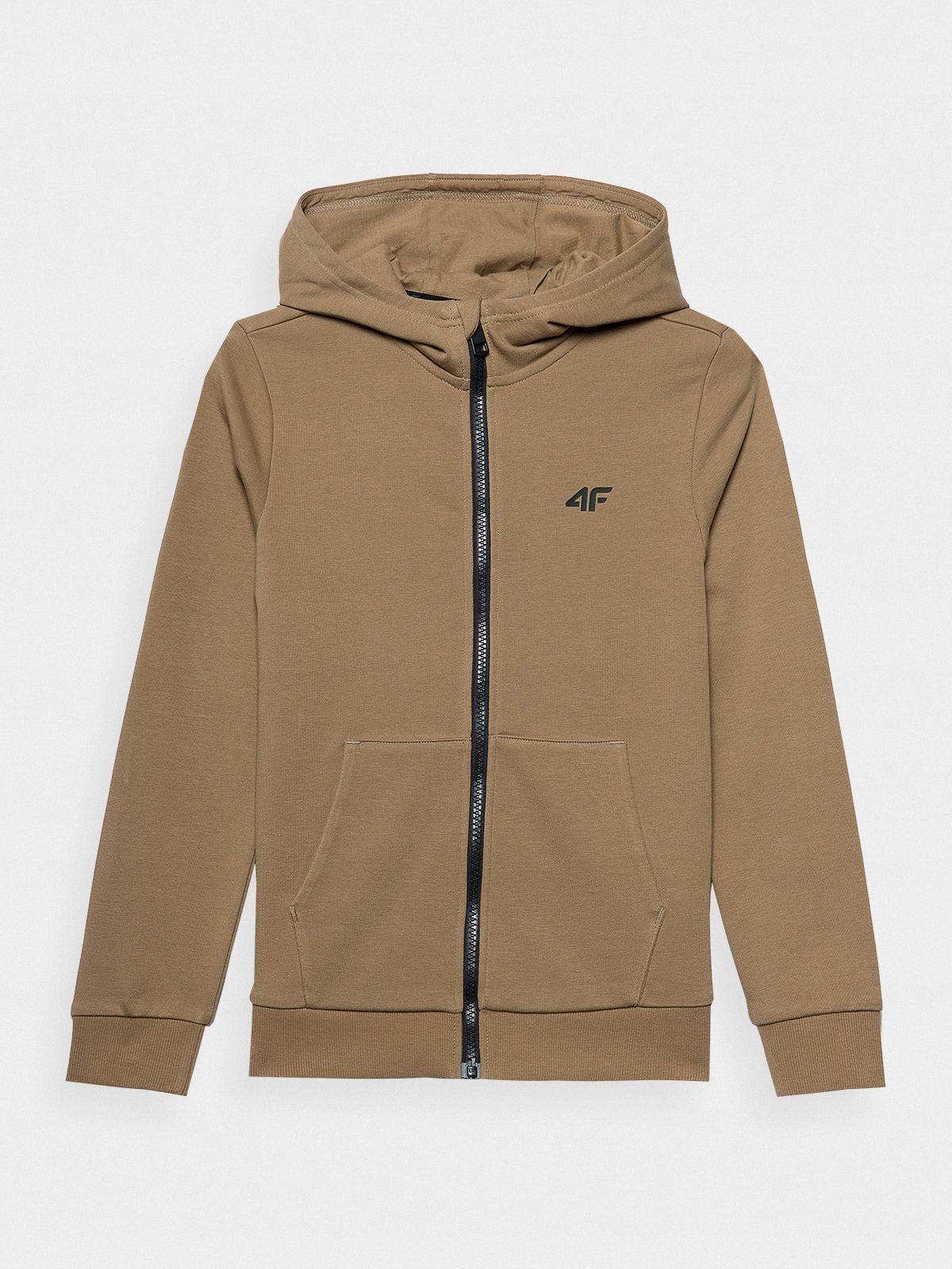 BLUZA 4F CHŁOPIĘCA Dziecięca DRESOWA ROZPINANA Z KAPTUREM BRĄZOWA r. 158 Materiał dominujący bawełna