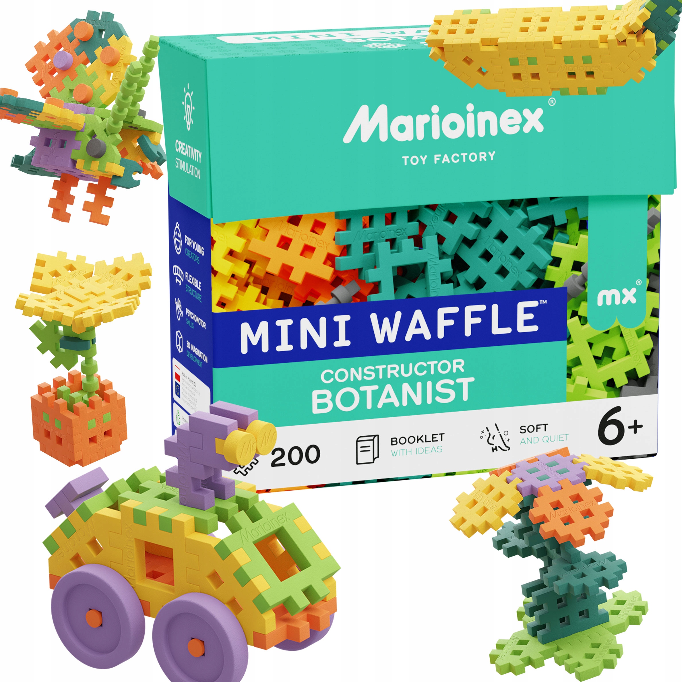 Klocki Mini Waffle 200 el. Konstruktor Botanik