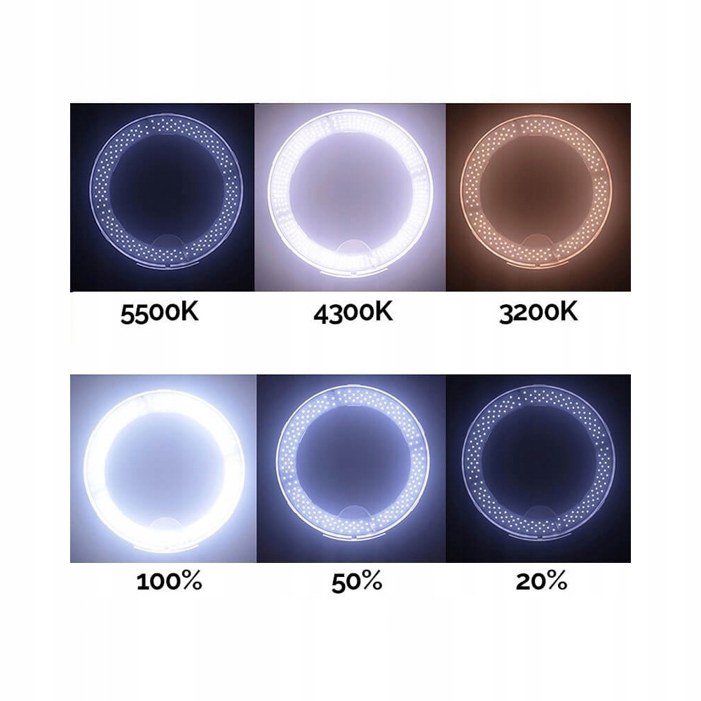 Lampa pierścieniowa LED Mitoya RL-480 60W + Uchwyt do telefonu + Torba Źródło światła LED