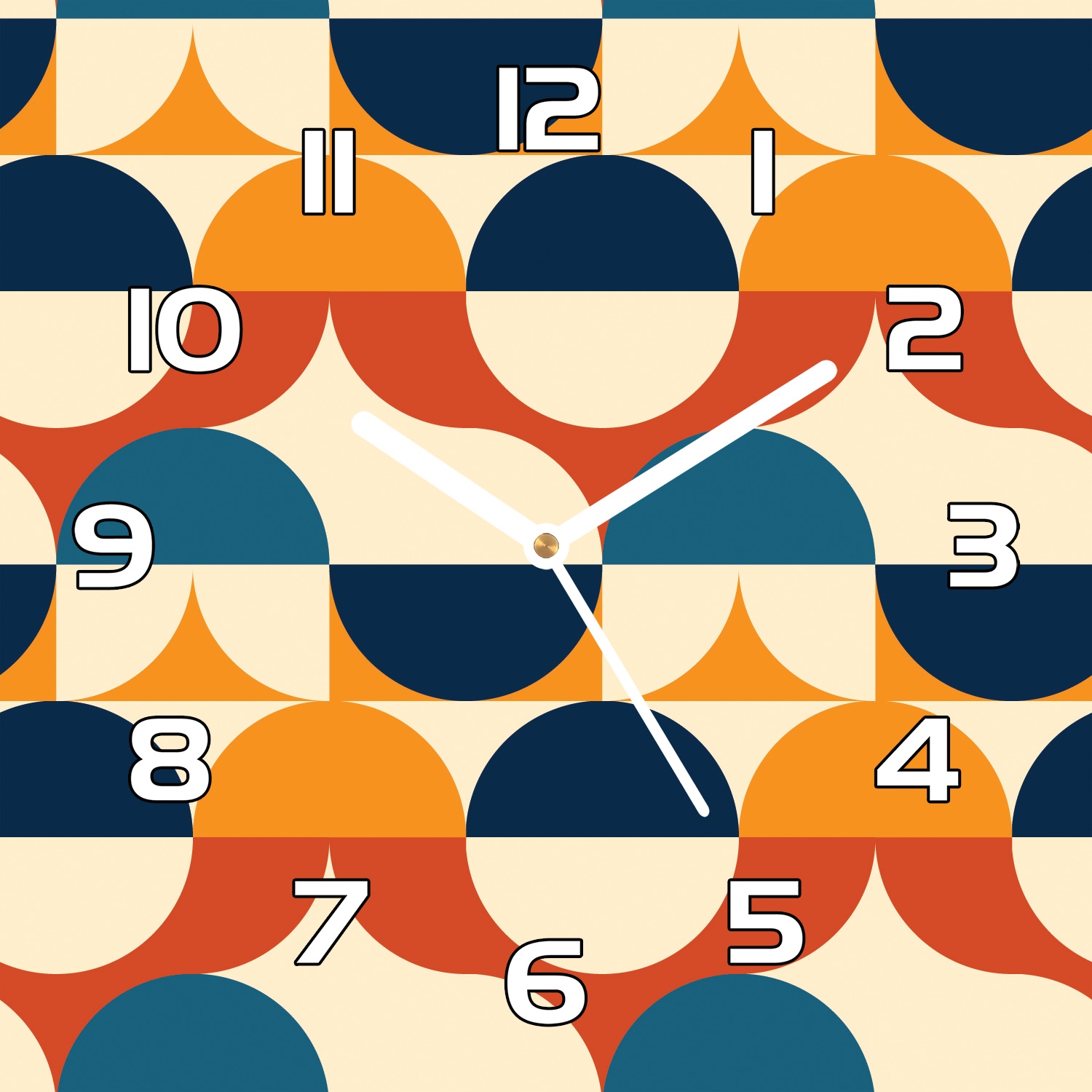 

Zegar szklany Pastelowy wzór w stylu retro 30x30cm