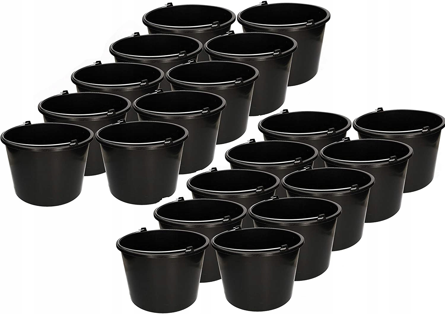 WIADRO BUDOWLANE GOSPODARCZE OKRĄGŁE CZARNE 20x16L