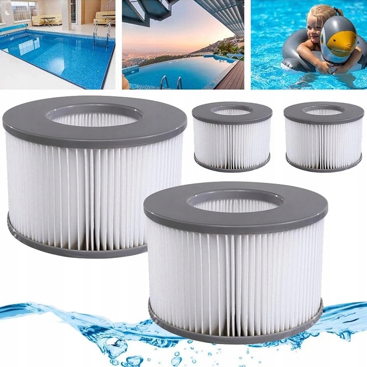 Filtr Do Bazénu Bazénový 4 Ks Vyměnitelná Filtrace Bazénů Bazénová Šedá