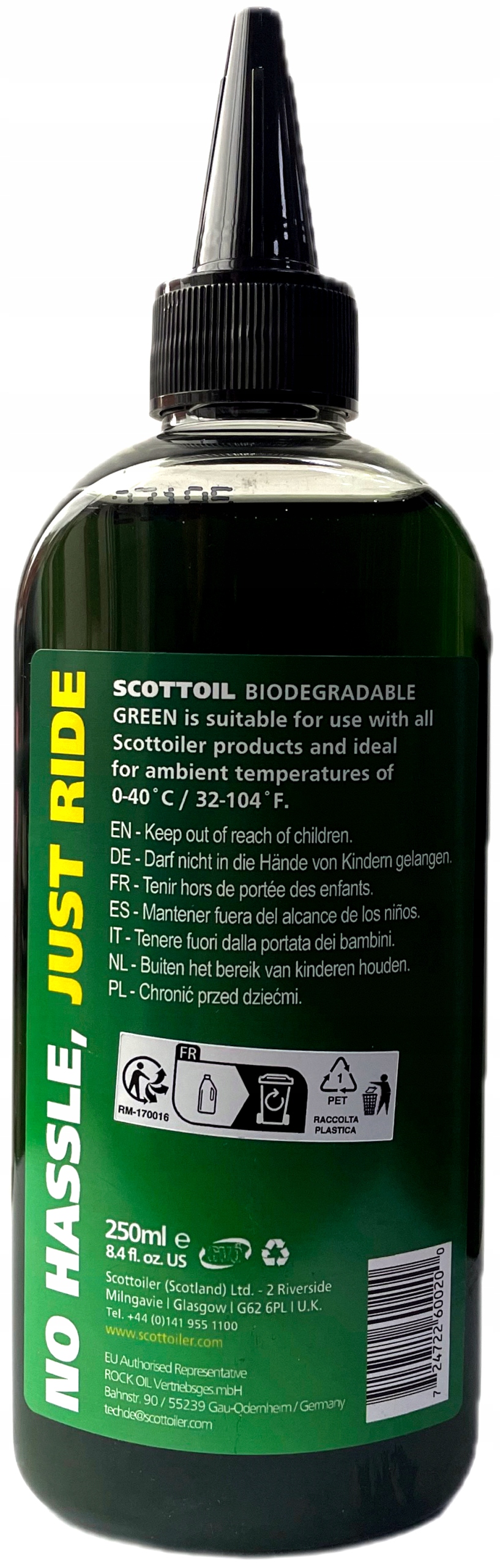 OLEJ SCOTTOILER ZIELONY 250 ml Biodegradowalny od 0°C do 40°C EAN (GTIN) 724722600200