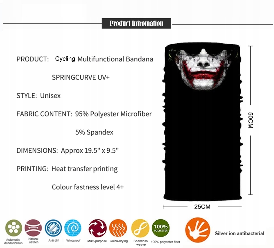 BANDANA SZALIK KOMIN CHUSTA APASZKA JOKER 01 Rozmiar uniwersalny