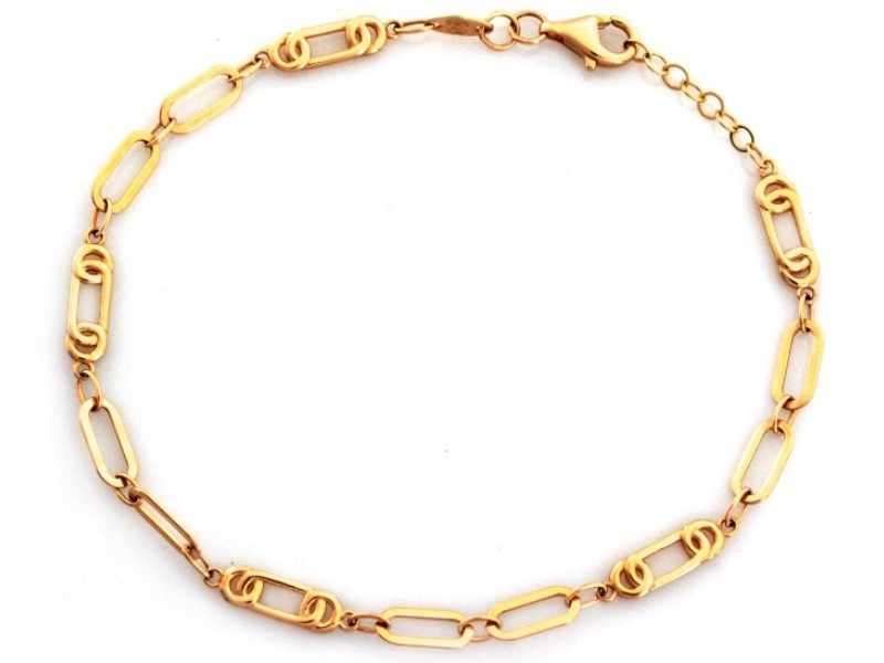 Zlatý náramek 585dílný s velkými články, elegantní vzor jako dárek 14k